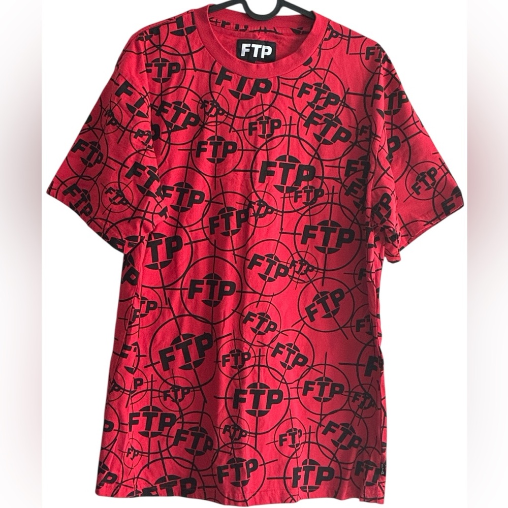FTP Crosshair Red Tee Size L All Over Print Short Sleeve Shirt FTP NEW